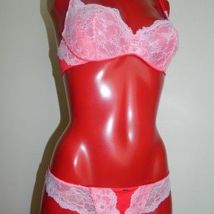 Victoria's Secret Unlined Demi Push-Up Bra & Thong